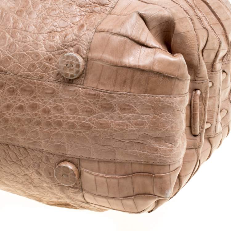 Pre Owned Nancy Gonzalez Light Brown Crocodile Satchel