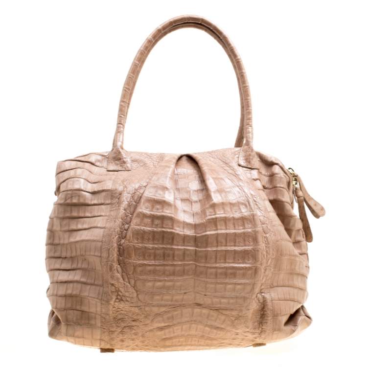 Pre Owned Nancy Gonzalez Light Brown Crocodile Satchel
