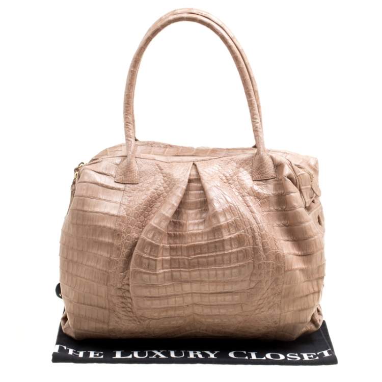 Pre Owned Nancy Gonzalez Light Brown Crocodile Satchel