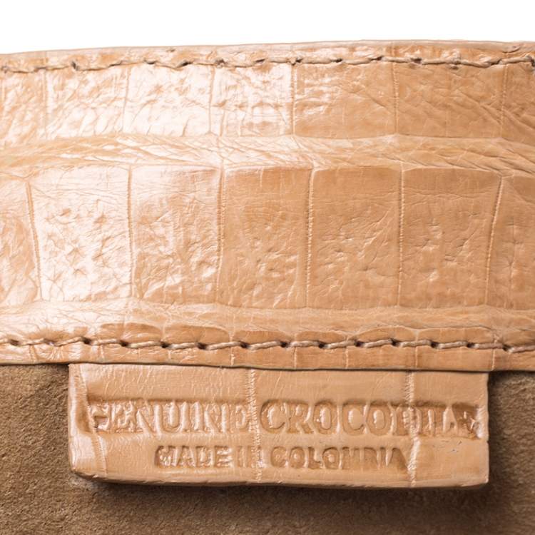 Pre Owned Nancy Gonzalez Flap Brown Crocodile Shoulder Bag