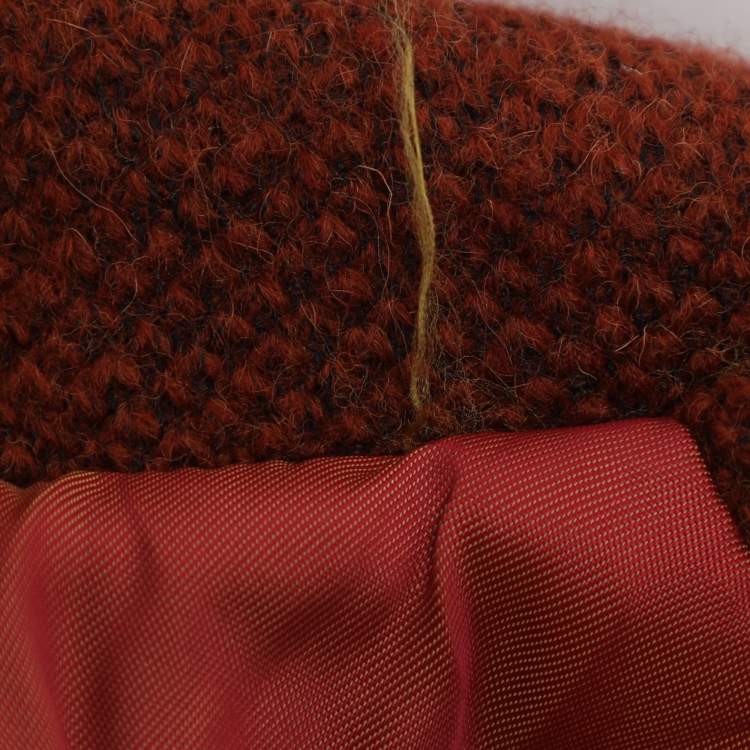 Pre Owned Nanette Lepore Cinnabar Tweed Removable Hoodie Blazer S