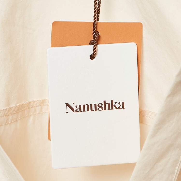 Pre Owned Nanushka Cream Embroidered Heavy Poplin Sabia Mini Shirt Dress S