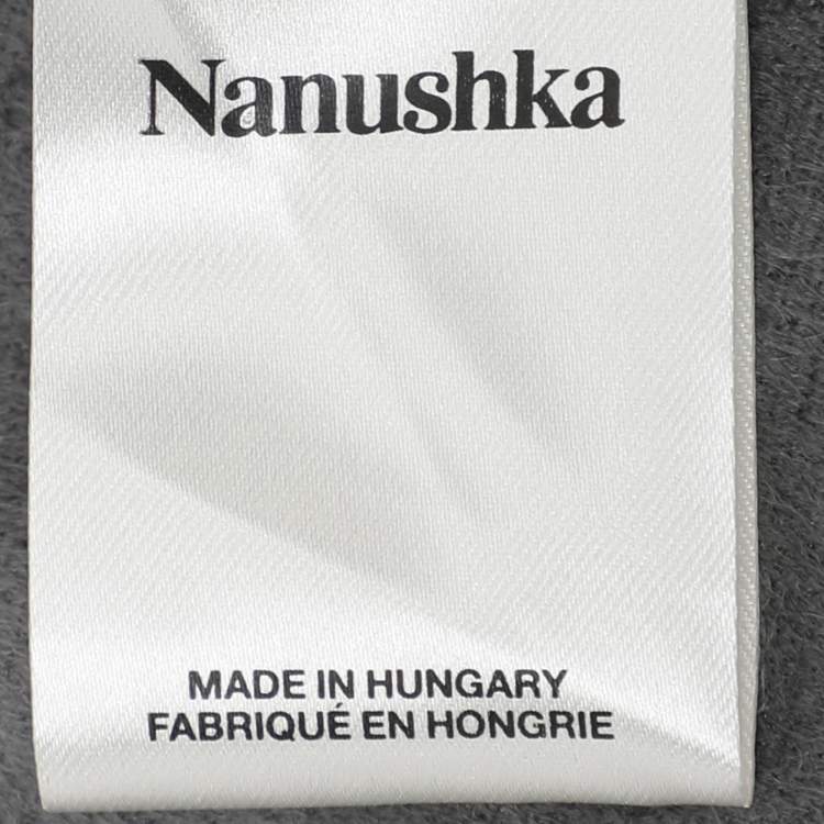 مملوكة مسبقًا Nanushka Black Vegan Leather Cropped Camp Shirt S