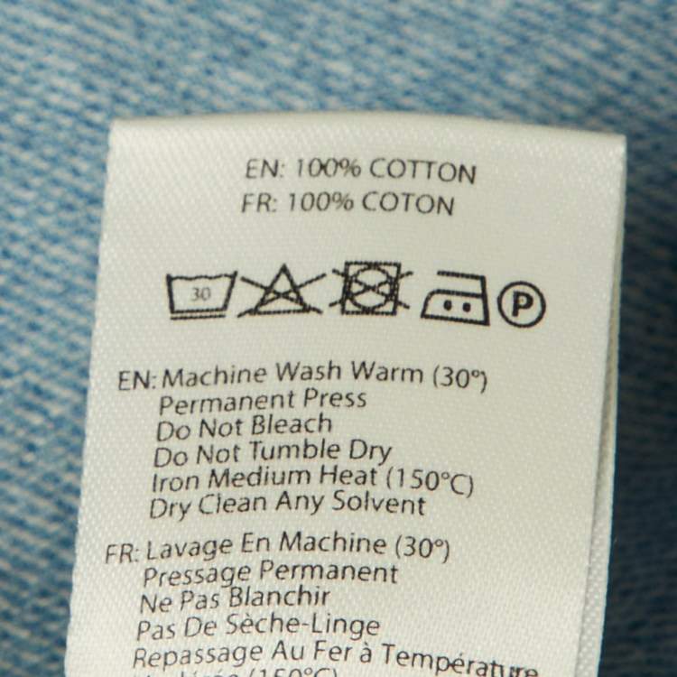 Pre Owned Nanushka Blue Washed Denim Frayed Opal Wrap Midi Skirt L