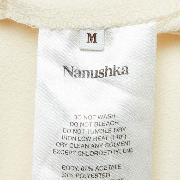 Pre Owned Nanushka Cream Crepe Elastic Waist Trousers M