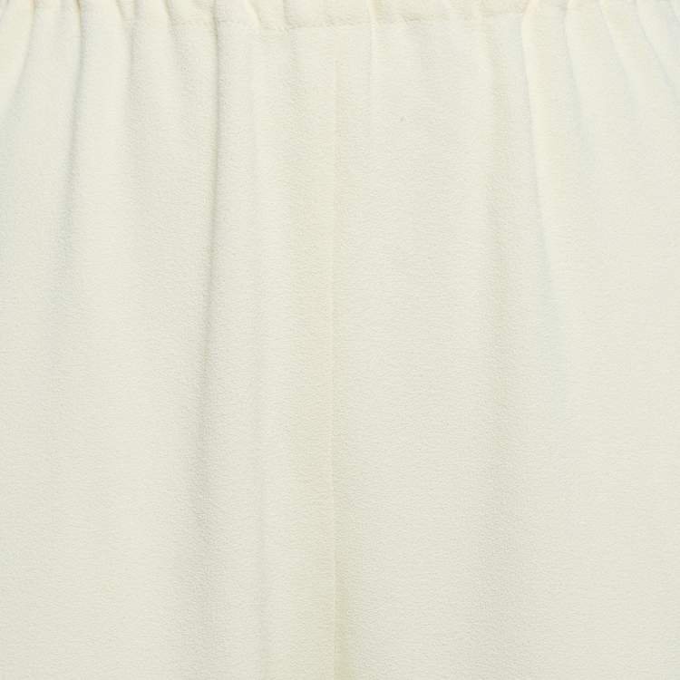 Pre Owned Nanushka Cream Crepe Elastic Waist Trousers M