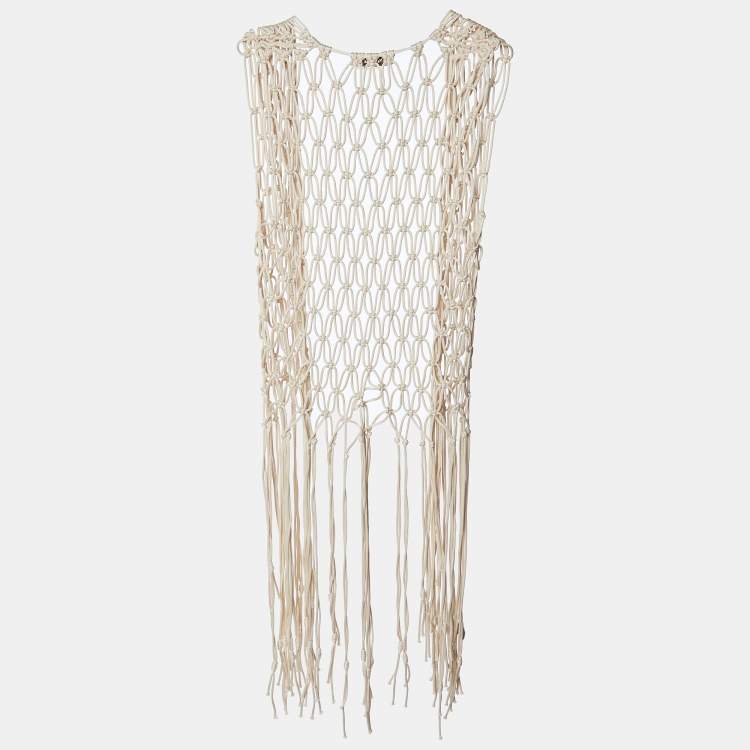 Pre Owned Nanushka Beige Macrame Cover Up Jacket S