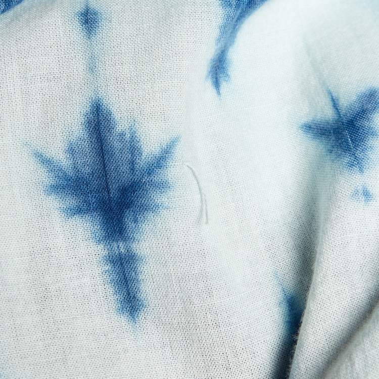 Pre Owned Nanushka Blue Tie-Dye Print  Cotton Belted Long Dress XS