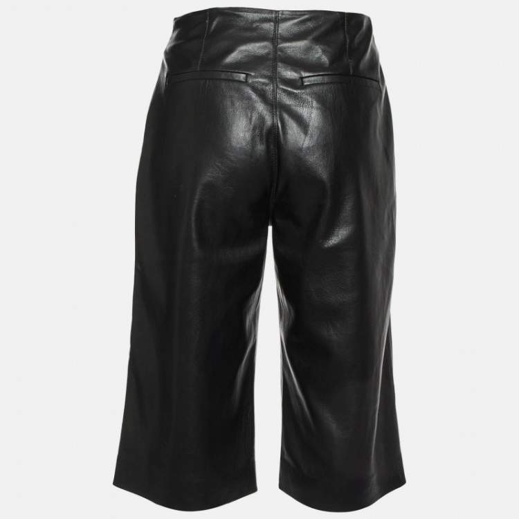 Pre Owned Nanushka Black Faux Leather Culottes XS