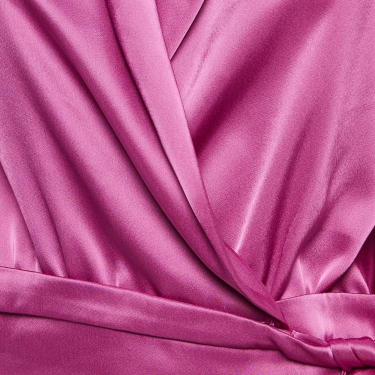 مملوكة مسبقًا Nanushka Pink Salome Satin Wrap Top M