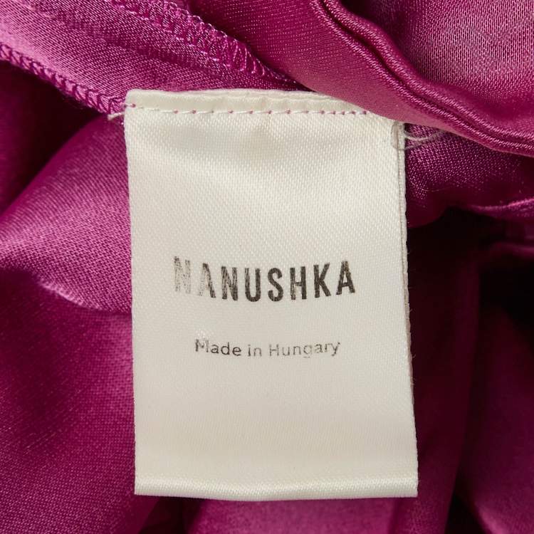 مملوكة مسبقًا Nanushka Pink Salome Satin Wrap Top M