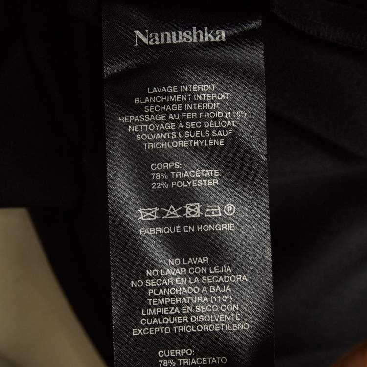 Pre Owned Nanushka Black Satin Draped Sleeveless Top M