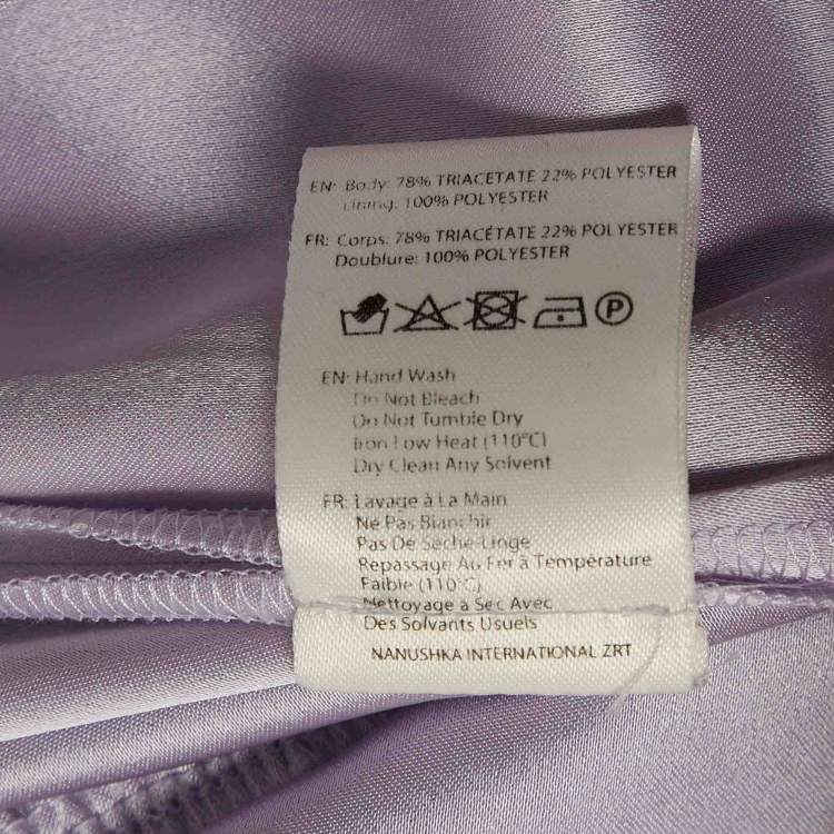 مملوكة مسبقًا Nanushka Light Purple Satin Belted Yuma Jumpsuit L