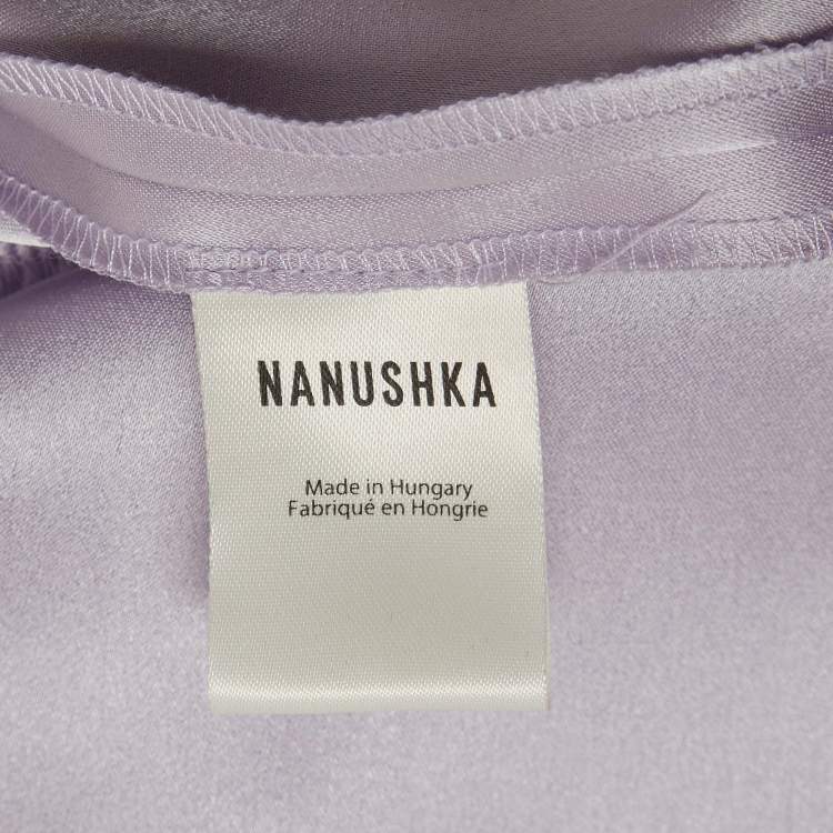 مملوكة مسبقًا Nanushka Light Purple Satin Belted Yuma Jumpsuit L