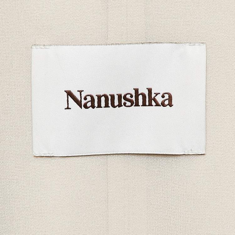 مملوكة مسبقًا Nanushka Cream Faux Leather Belted Halli Mini Dress M