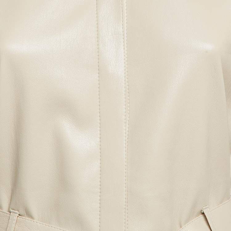 مملوكة مسبقًا Nanushka Cream Faux Leather Belted Halli Mini Dress M