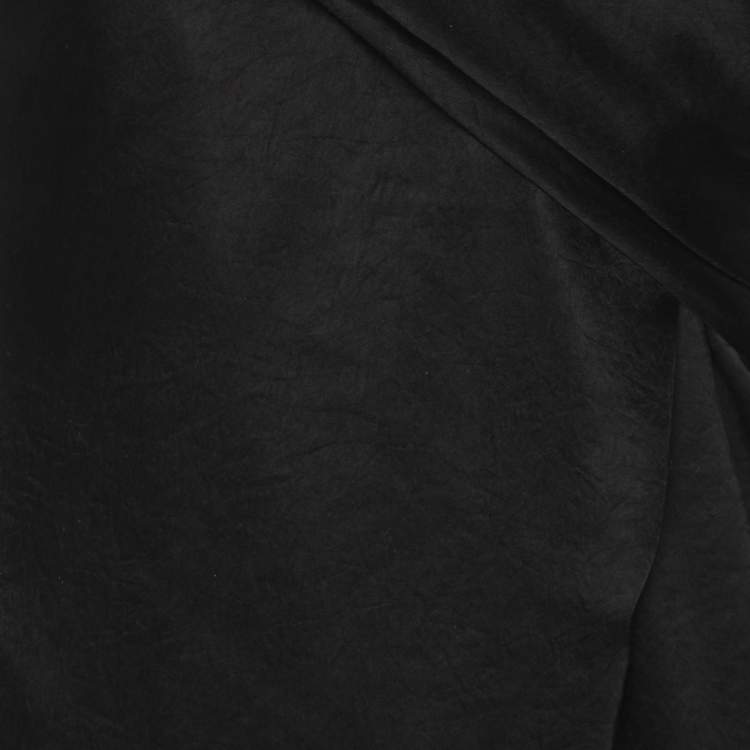 Pre Owned Nanushka Black Satin Twisted Neck Dress S