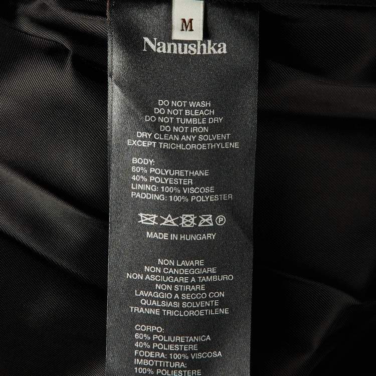 مملوكة مسبقًا Nanushka Dark Brown Quilted Faux Leather Vest Jacket M