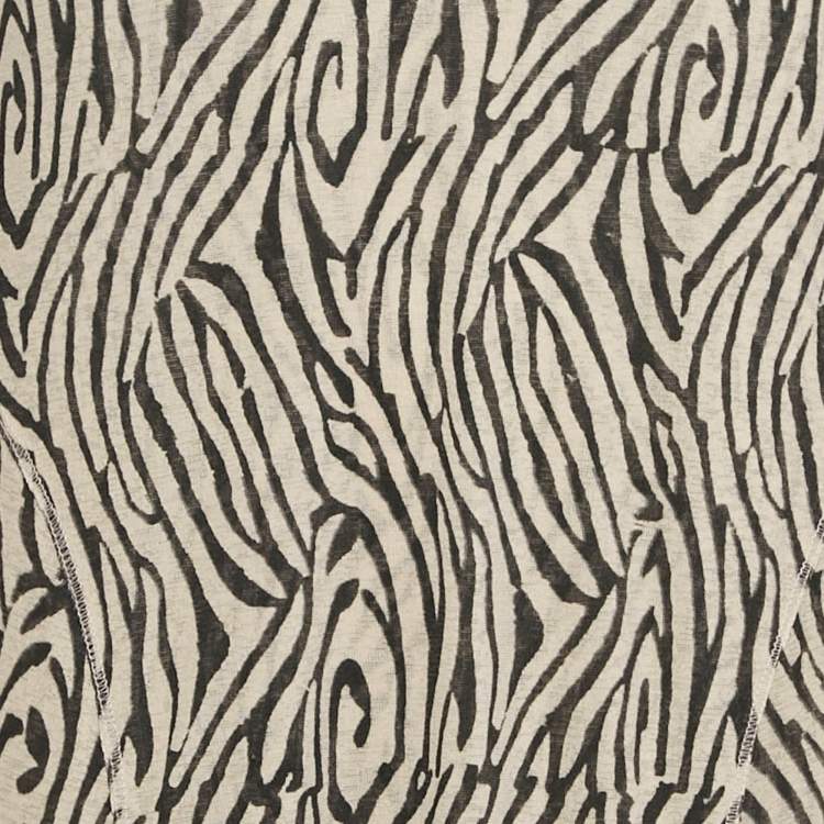 Pre Owned Nanushka Light Grey Printed Jersey Flared Maxi Dress L
