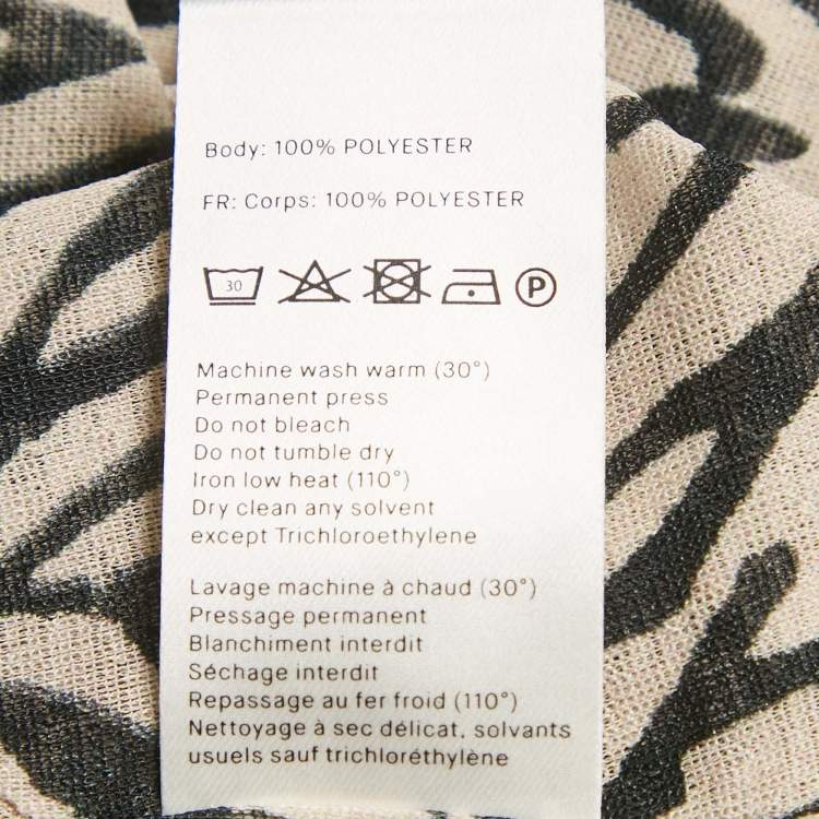 Pre Owned Nanushka Light Grey Printed Jersey Flared Maxi Dress L