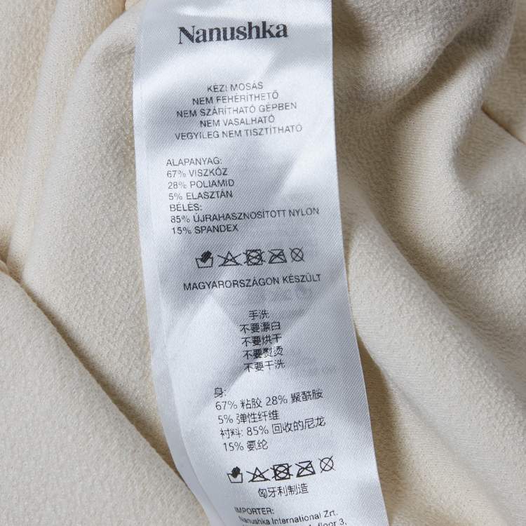 Pre Owned Nanushka Cream Jersey Sleeveless Lilou Bodysuit XS  