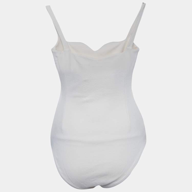 Pre Owned Nanushka Cream Jersey Sleeveless Lilou Bodysuit XS  