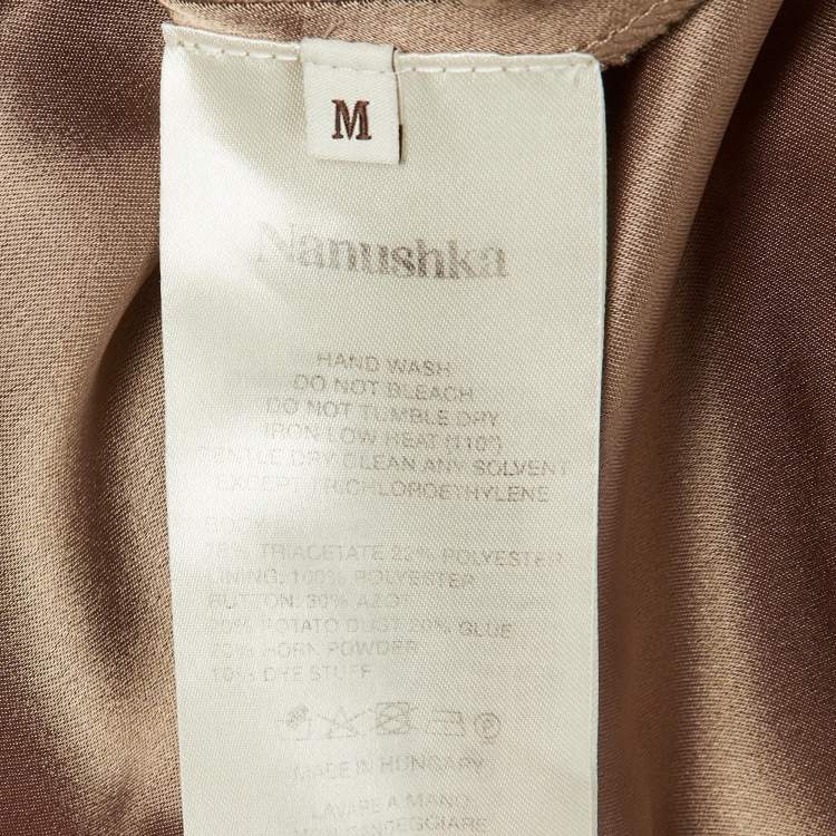 Pre Owned Nanushka Brown Stain Odella Jumpsuit M