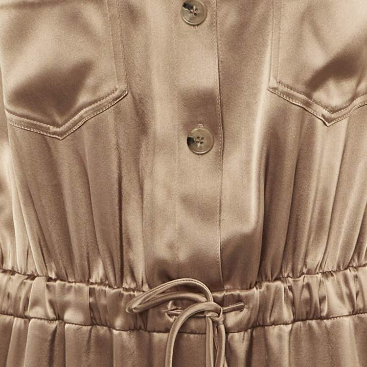 Pre Owned Nanushka Brown Stain Odella Jumpsuit M