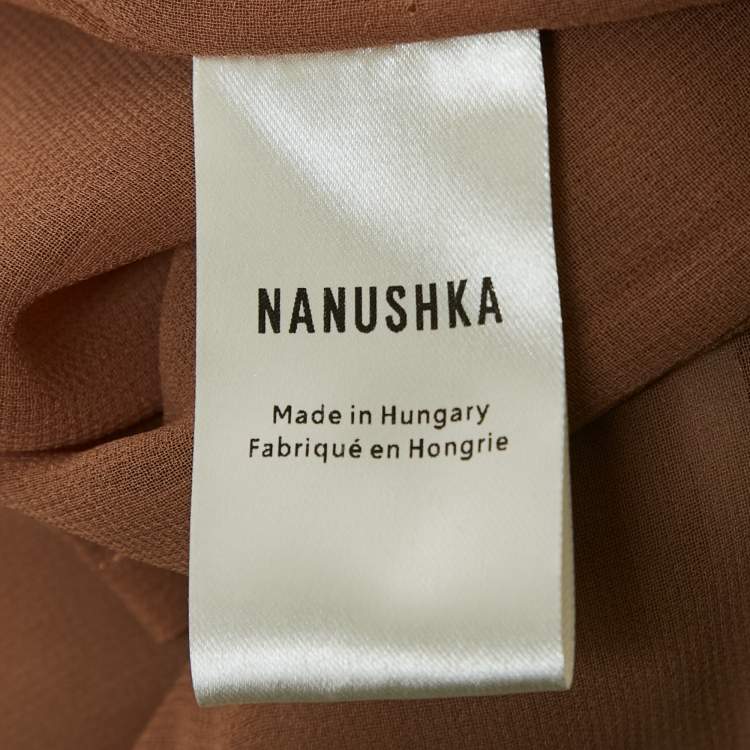 Pre Owned Nanushka Beige Faux Leather Mini Skirt S