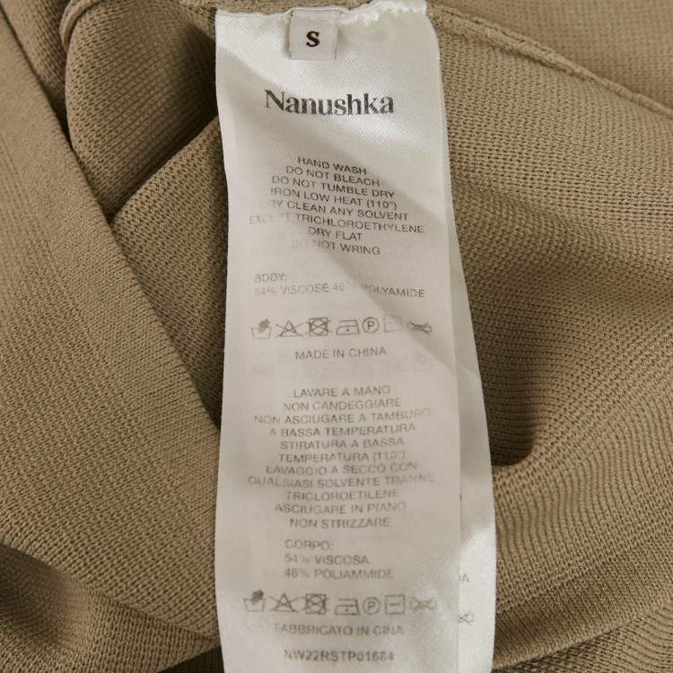Pre Owned Nanushka Grey Stretch Knit Mio Top S