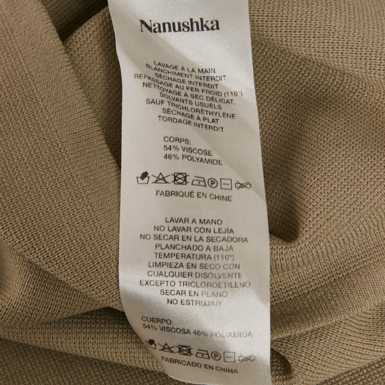 Pre Owned Nanushka Grey Stretch Knit Mio Top S