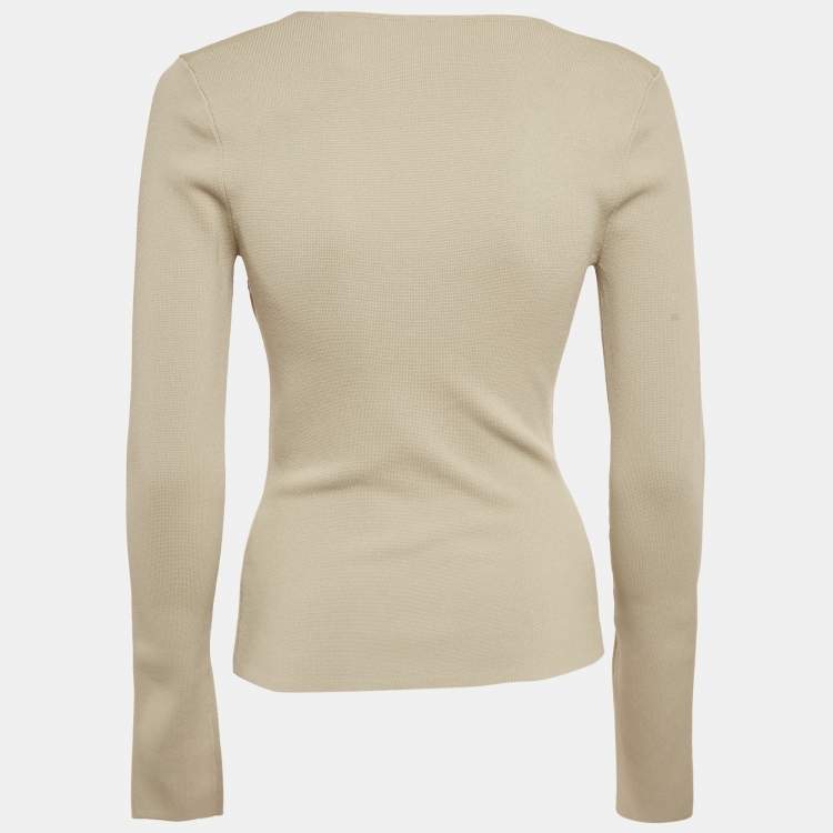 Pre Owned Nanushka Grey Stretch Knit Mio Top S