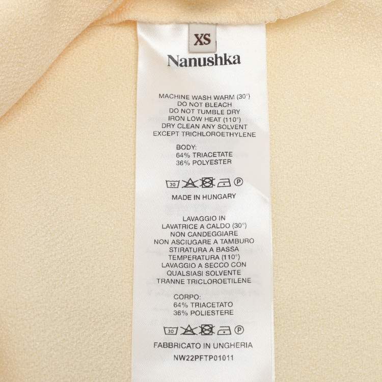 Pre Owned Nanushka Cream Jersey Tops and Trousers Set XS