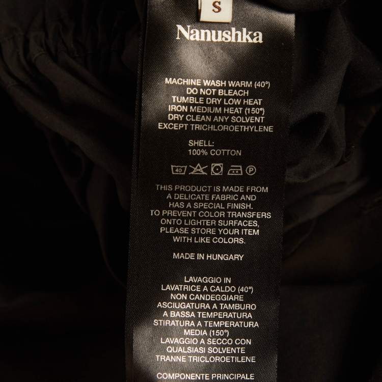 Pre Owned Nanushka Fabienne Black Cotton Wide Leg Jumpsuit S