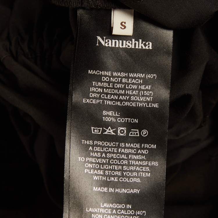 Pre Owned Nanushka Fabienne Black Cotton Wide Leg Jumpsuit S