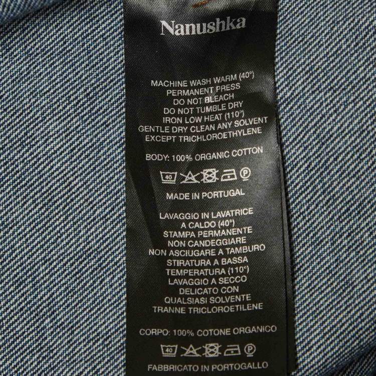 Pre Owned Nanushka Blue Denim Wrap Maxi Dress XS