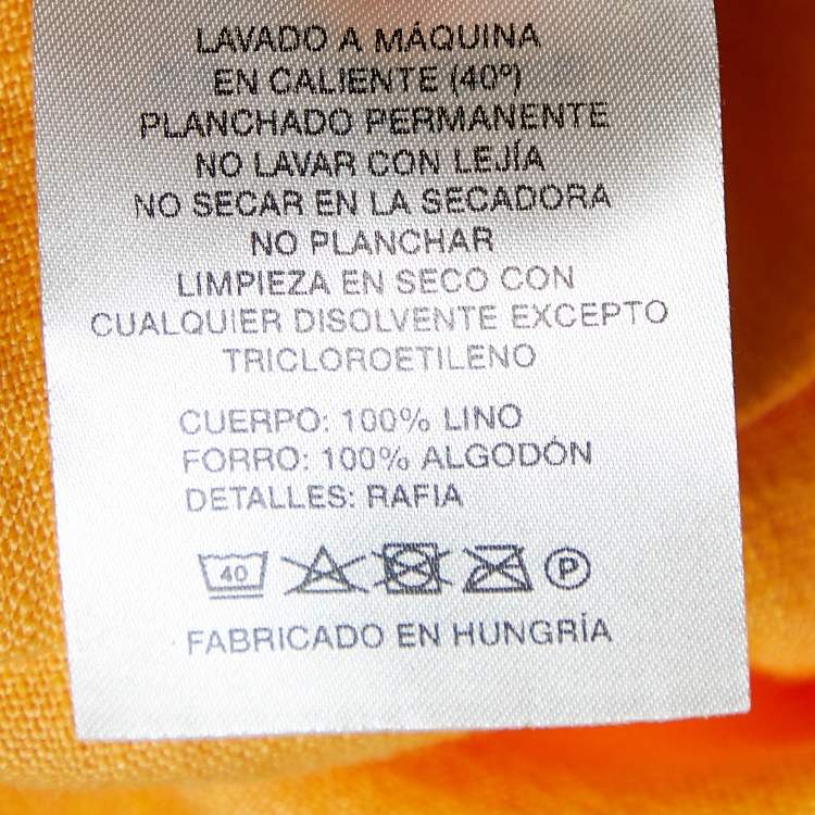مملوكة مسبقًا Nanushka Orange Linen Wide Leg Trousers M