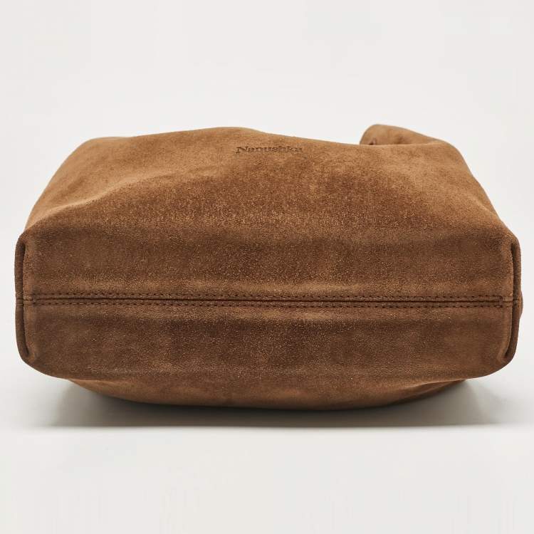Pre Owned Nanushka Brown Suede The Gather Bucket Bag