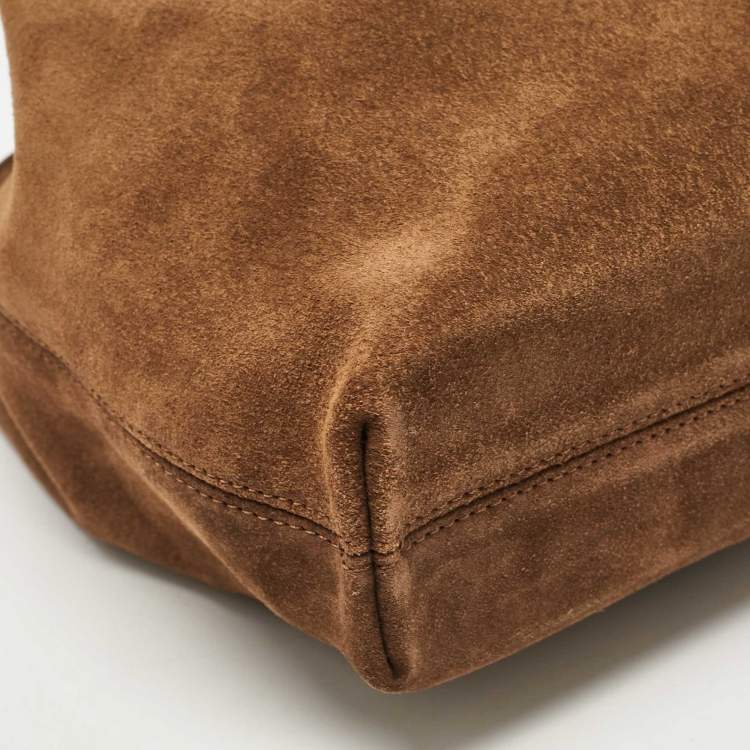 Pre Owned Nanushka Brown Suede The Gather Bucket Bag