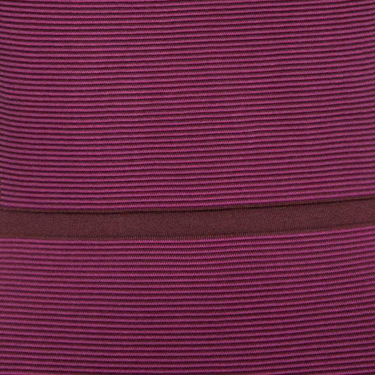 Pre Owned Narciso Rodriguez Purple Silk Knit Cut Out Yoke Sleeveless Sheath Dress S