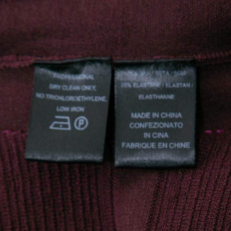 Pre Owned Narciso Rodriguez Purple Silk Knit Cut Out Yoke Sleeveless Sheath Dress S