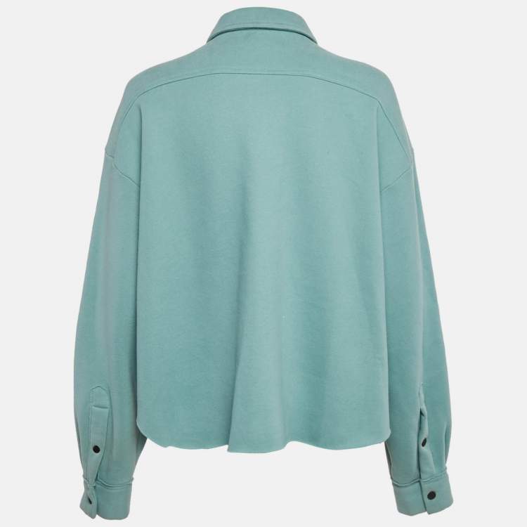 مملوكة مسبقًا Natasha Zinko Blue Cotton Blend Knit Button Front Jacket S