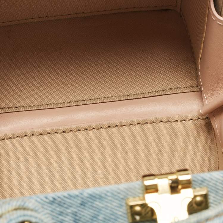 Pre Owned Natasha Zinko Blue Denim Box Crossbody Bag