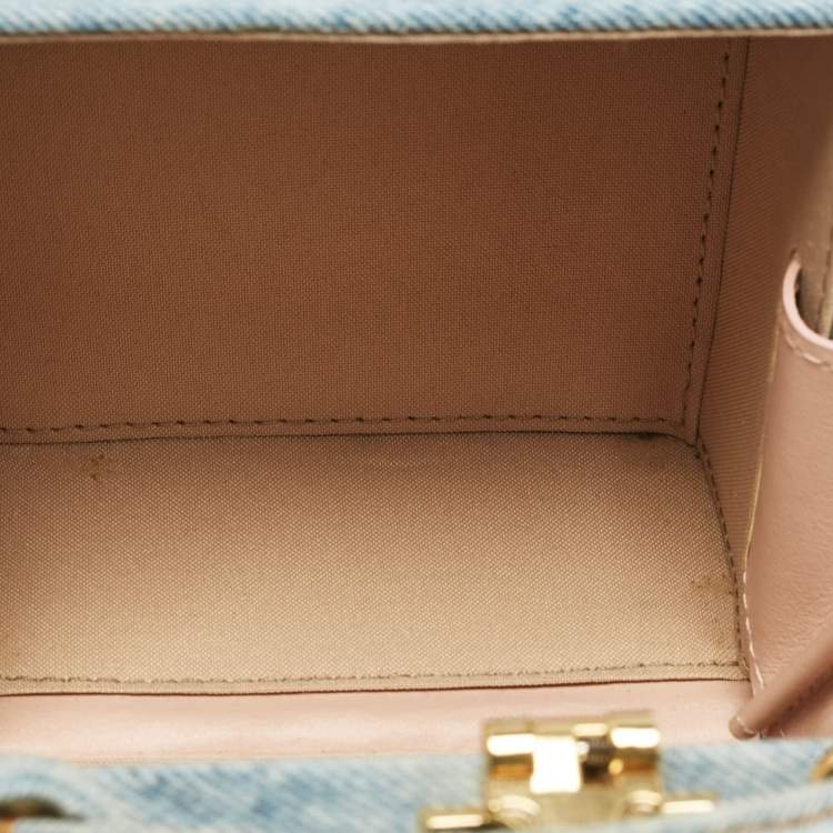 Pre Owned Natasha Zinko Blue Denim Box Crossbody Bag