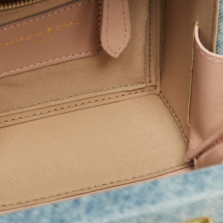 Pre Owned Natasha Zinko Blue Denim Box Crossbody Bag