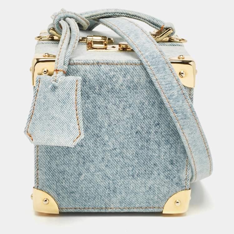 Pre Owned Natasha Zinko Blue Denim Box Crossbody Bag