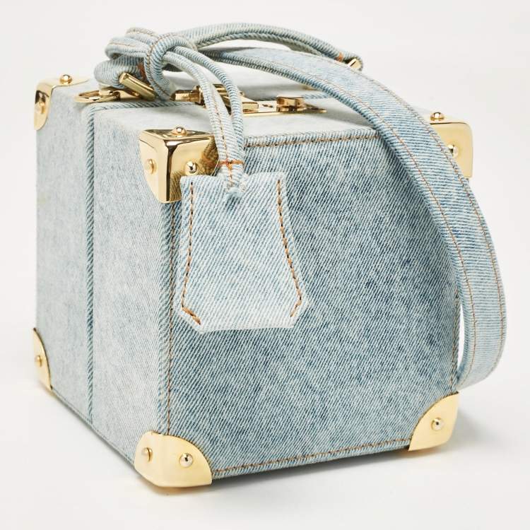 Pre Owned Natasha Zinko Blue Denim Box Crossbody Bag