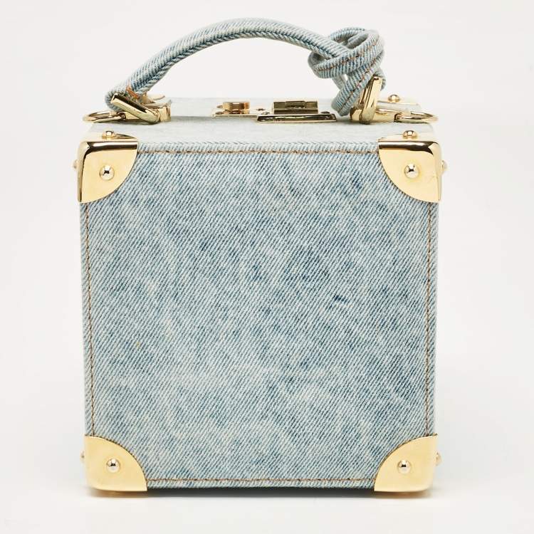 Pre Owned Natasha Zinko Blue Denim Box Crossbody Bag