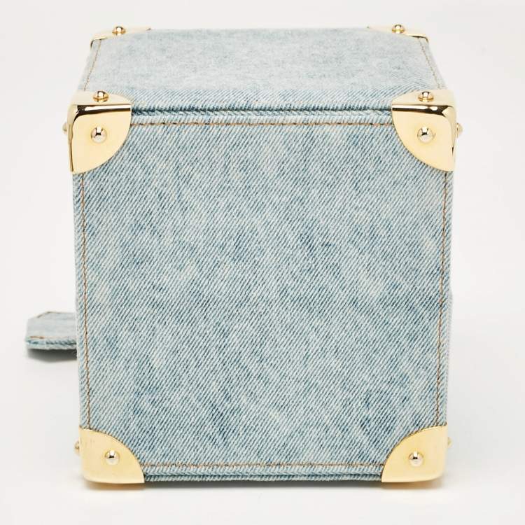 Pre Owned Natasha Zinko Blue Denim Box Crossbody Bag