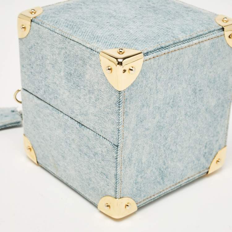 Pre Owned Natasha Zinko Blue Denim Box Crossbody Bag